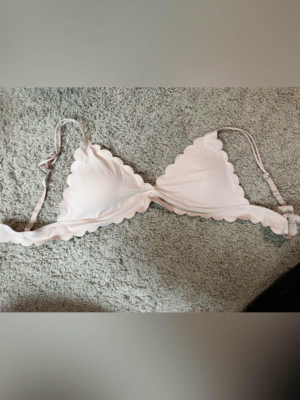 Anthropologie Scalloped Nude Bralette size Large